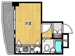 エミグラント南長崎 4階ワンルームの間取り