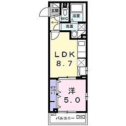 カステロ板橋本町 4階1LDKの間取り