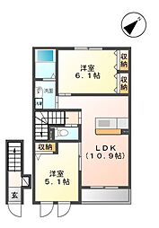 JR常磐線 友部駅 バス15分 西原住宅下車 徒歩1分の賃貸アパート