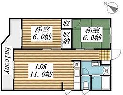ジョリメゾン 2LDKの間取図画像