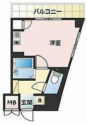 サウスウイン 1Kの間取図画像
