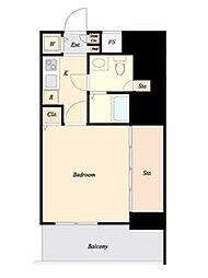 スカイコート本郷東大前第3 13階1Kの間取り