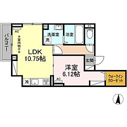 アヴァンス梅田 301 3階1LDKの間取り