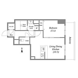 TOPAZ江坂 4階1LDKの間取り