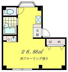 エスポワール 101 1階ワンルームの間取り