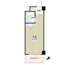 ローヤルガーデン ワンルームの間取図画像