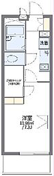レオパレス苺 1Kの間取図画像