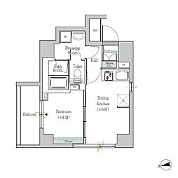 ONEROOFFLATTOGOSHI ワンルームの間取図画像