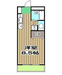 ジオコート桂 3階ワンルームの間取り