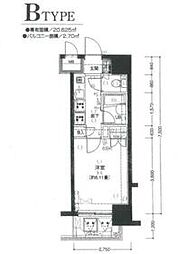 菱和パレス五反田西 1Kの間取図画像
