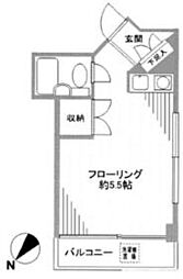 クレール常盤台 3階ワンルームの間取り