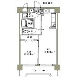 平田パークヒルズ　グッドスリー 303 3階1LDKの間取り