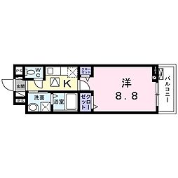 シャトーエレガント 1Kの間取図画像