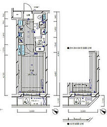 西武新宿線 中井駅 徒歩6分の賃貸マンション 2階1Kの間取り