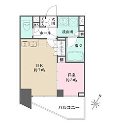 東京メトロ銀座線 表参道駅 徒歩9分の賃貸マンション 7階1DKの間取り