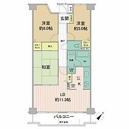 ダイアパレス上福岡III 3階2SLDKの間取り