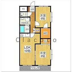 アルヴィラージュ 6階2LDKの間取り