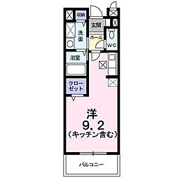 プラシード・i ワンルームの間取図画像