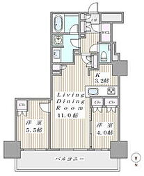 プライムパークス品川シーサイド　ザ・タワー 26階2LDKの間取り