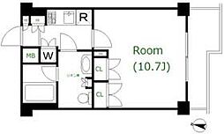 日神デュオステージ仲池上 4階1Kの間取り