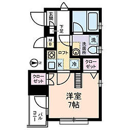 京急空港線 大鳥居駅 徒歩8分の賃貸マンション 4階1Kの間取り