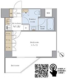 JR総武線 千駄ケ谷駅 徒歩5分の賃貸マンション 4階1Kの間取り
