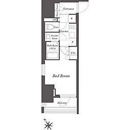 ブランシエスタ横浜高島町 7階1Kの間取り