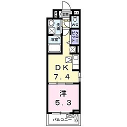 グリーンローズ千川 1DKの間取図画像