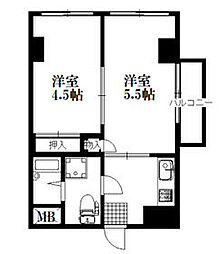JR総武線 西荻窪駅 徒歩2分の賃貸マンション 2階2Kの間取り