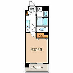 西武新宿線 小平駅 徒歩4分の賃貸マンション 1階1Kの間取り