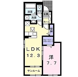 インスラ　トウガネ　Ｄ 1階1LDKの間取り