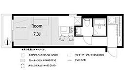 JR横須賀線 西大井駅 徒歩3分の賃貸マンション 2階ワンルームの間取り