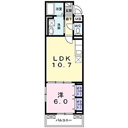 JR常磐線 綾瀬駅 徒歩9分の賃貸マンション 3階1LDKの間取り