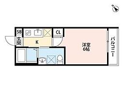 東武東上線 下赤塚駅 徒歩7分の賃貸アパート 1階1Kの間取り