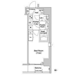 東京メトロ半蔵門線 錦糸町駅 徒歩4分の賃貸マンション 6階1Kの間取り
