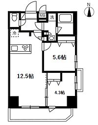 東京メトロ日比谷線 入谷駅 徒歩5分の賃貸マンション 12階2LDKの間取り