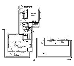 東京メトロ日比谷線 恵比寿駅 徒歩7分の賃貸マンション 5階1LDKの間取り