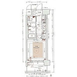 JR東海道・山陽本線 京都駅 徒歩7分の賃貸マンション 2階1Kの間取り