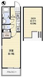 京王線 京王八王子駅 徒歩8分の賃貸アパート 3階1Kの間取り