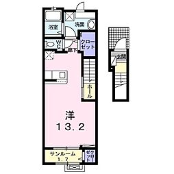 シルクロード峯澤 ワンルームの間取図画像