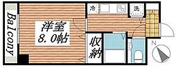 ロリエタワー川崎 1Kの間取図画像
