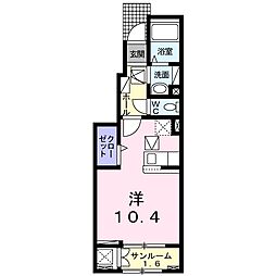 リバーサイドK-1 ワンルームの間取図画像