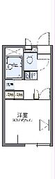 レオパレス新家 207 2階1Kの間取り