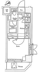 東京メトロ丸ノ内線 新中野駅 徒歩1分の賃貸マンション 5階1Kの間取り
