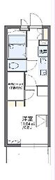 レオパレス輝 1Kの間取図画像
