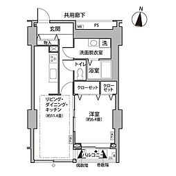 東京メトロ有楽町線 辰巳駅 徒歩9分の賃貸マンション 10階1LDKの間取り