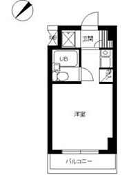 京急本線 黄金町駅 徒歩4分の賃貸マンション 9階ワンルームの間取り