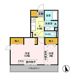 モリ ロワイヤル　2ｎｄ 2階2Kの間取り