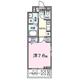 エクセレンスジーニアス 1Kの間取図画像