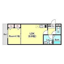 東武野田線 東岩槻駅 徒歩6分の賃貸アパート 2階1LDKの間取り